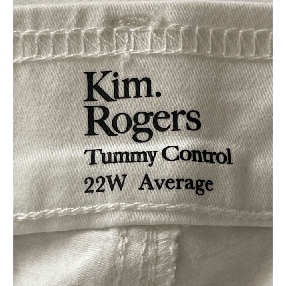 NEW Kim Rogers Plus Size Pull On Denim Capri White Pants Size 22W #30229371 - Picture 5 of 6